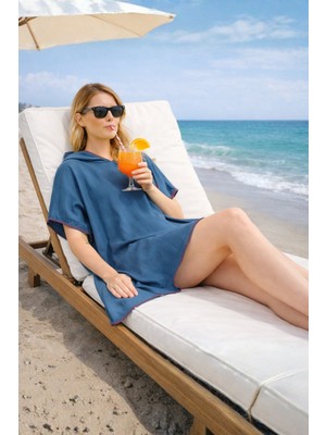 Miespiga Unisex Müslin Kapüşonlu Surf Yetişkin Panço