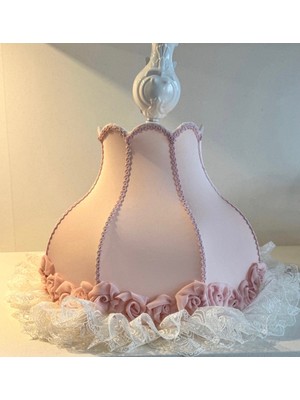 Lulu Avizem Luluavizem Patentli Gül Işlemeli Dantelli Pudra Pembe Bebek Çocuk Genç Odası Avize Sarkıt