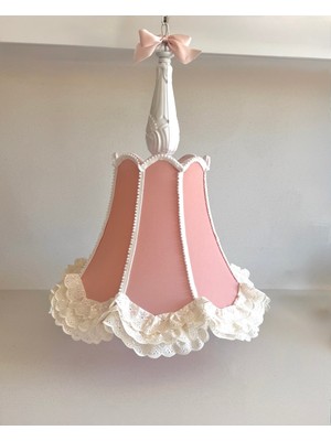 Lulu Avizem Luluavizem Patentli Yıkanabilir Bebek/ Çocuk Odası Avize Pembe Ponpon Detaylı Modern