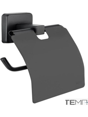 Veka Tema Kare Mat Siyah Kapaklı Tuvalet Kağıtlığı – 71711-2M