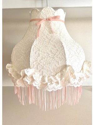 Lulu Avizem Patentli Elde Yıkanabilir, El Dikim Ithal Dantel, Fisto Detay Pudra Püskül Avize