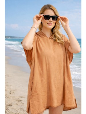 Miespiga Unisex Müslin Kapüşonlu Surf Yetişkin Panço