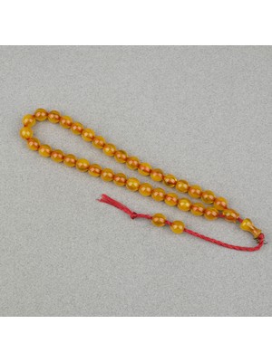 Omari Sıkma Kehribar Küre Kesim Oturtma Imameli Sistemli 9mm Tesbih