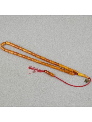 Omari Sıkma Kehribar Yumuşak Kesme Kesim Oturtma Imameli Sistemli 6X10.5MM Tesbih