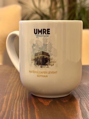 Letbil Reklam Kişiye Özel Isimli, Umre Görselli Mekke Hatırası Porselen Elite Kupa Bardak