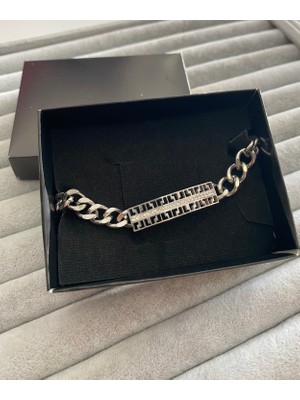 Pink Taş Detaylı Şık Çelik Bileklik