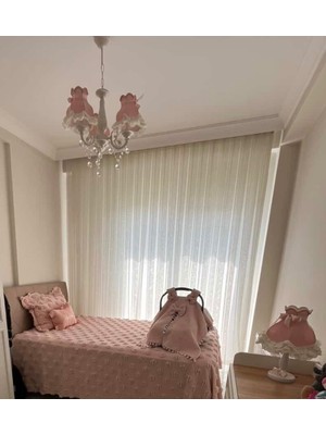 Lulu Avizem Luluavizem Patentli Pastel Fiyonk Fisto Detaylı 3 Kollu Taşlı Avize Genç