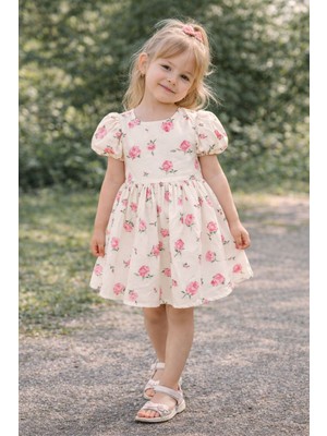 La’ciel Paris Çiçek Desenli Dokuma Astarlı Elbise