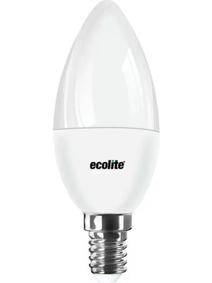 Ecolite 5W LED Candle Ampul 220V Opal Cam 470 Lümen 15.000 Saat Ömür 3000K