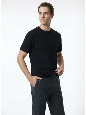 Fabrika Siyah Erkek Relaxed Jakarlı T-Shirt F6SM-TST 2626