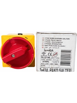 Opaş 3 Faz Açma Kapama Şalteri  Kilitli 3X40A