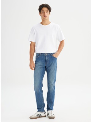 Lee Mavi Erkek Slim Fit Denim Pantolon L70100029HD Koyu Mavi Denim Pantolo
