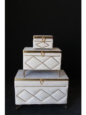 Huzur Çeyiz Baklava Dilimli Model 3'lü Çeyiz Sandığı