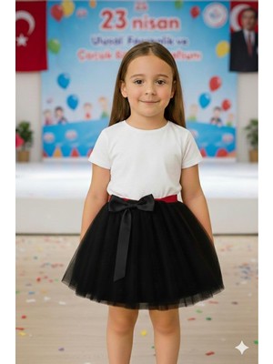 Kız Çocuk Tütü Etek Beli Lastikli 5-10 Yaş, Kırmızı