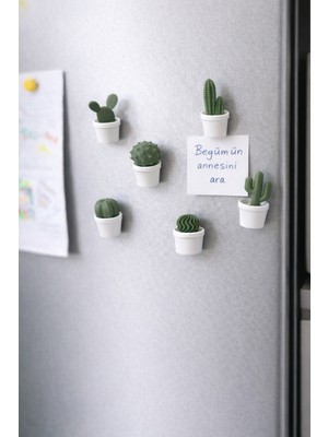 Kaktüs Buzdolabı Magneti 6'lı Set