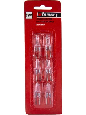 Budget 35W 12V 2700K G6,35 Halojen Kapsül Ampul 6'lı Paket