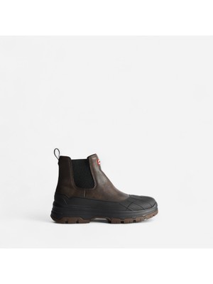 Hunter Explore Chelsea Duck Erkek Koyu Kahve Kısa Bot Erkek Kahverengi Kısa Bot Hfrm0009252-Dc