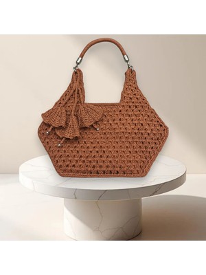 Kağıt Ip Mango Model Çanta , Bohem Tasarım, Handmade, Kadın Çanta