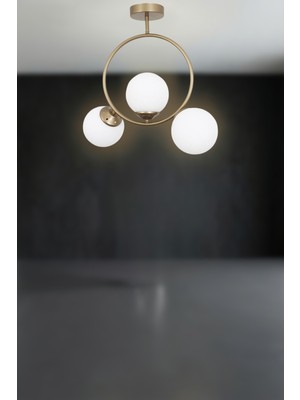 Ronisu Aydınlatma Eluxo 3 Camlı Avize - Oturma Odası, Salon, Mutfak Uyumlu Camlı Avize