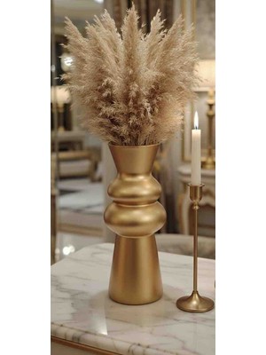 Gold Burgu Tasarım Bohem Vazo - Pampas ve Gelin Buketi Için Dekoratif Obje