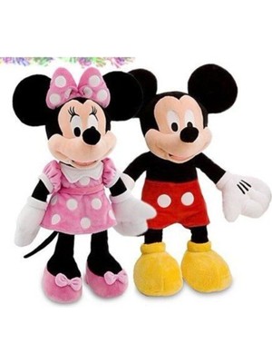 Top Rock Store Disney Mickey ve Minnie Mouse 36 cm Peluş Orjinal Lisanslı Ürün 2li Set