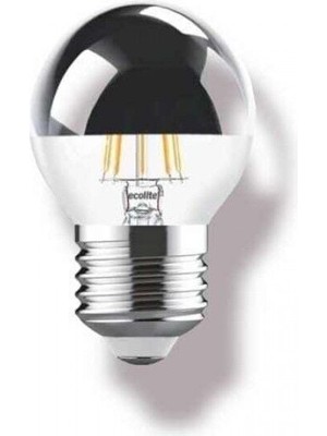 Ecolite 4W LED Crown Sılver G45 Ampul 220V 370 Lümen 15.000 Saat Ömür 2700K