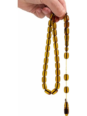 Filiya Ateş Kehribar Sistemli Tesbih – Sarı Kahverengi Ton