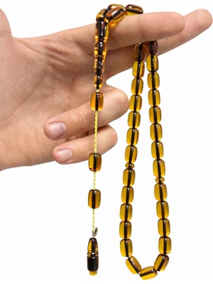 Filiya Ateş Kehribar Sistemli Tesbih – Sarı Kahverengi Ton