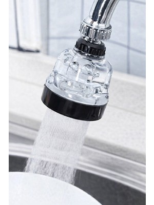 Tayem 3 Fonksiyonlu Şeffaf Musluk Başlığı, 360⁰ Döner Arıtma Başlık Musluk Tasarruf Aparatı