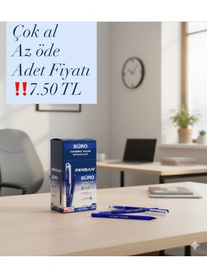 Pensan Büro Tükemez Kalem Mavi 50 Adet