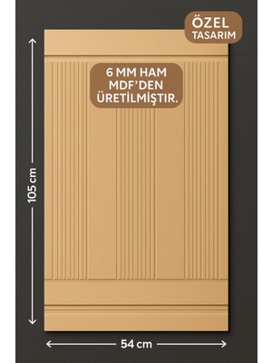 Mdf Cnc Işlemeli Dekoratif Boyanabilir Duvar Paneli , Iskandinav Duvar Paneli , Duvar ÇITASI(54X103)