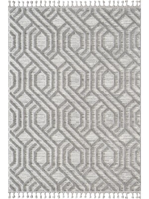 Karmen Halı Loop LP024G Gri Halı Dekoratif Sisal Yumuşak Bukleli Tozsuz Salon Halısı Yatak Odası Iskandinav