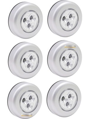 Lumindra Çadır Lambası Dokunmatik Pilli LED Işık 6 Adet Kamp Çadır Dolap Raf Kitaplık Aydınlarma Dekor Lamba