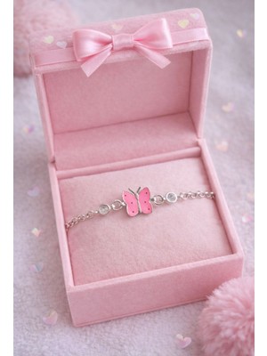 925 Ayar Gümüş Mineli Kelebek Kız Çocuk Bileklik