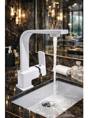 Fulcie Kare Beyaz Lavabo Bataryası-Kare Batarya