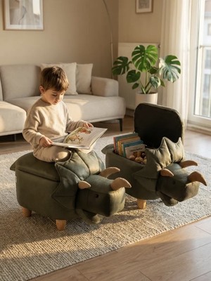 Zooturak Organizer Boynuzlu Dinazor Sandıklı Puf Modelleri