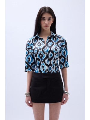 Drgy Desenli Saten Gömlek