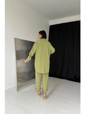 Drgy Yeşil Gömlek ve Çıtçıtlı Pantolon Takım