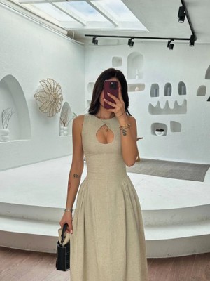 Drgy Kolsuz Uzun Kabardin Elbise - Gri