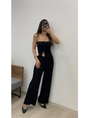 Drgy Kadın Sendy Kumaş Bağcık Detaylı Asimetrik Takım