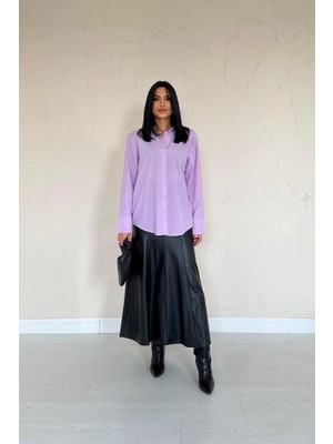 Drgy Lila Poplin Gömlek