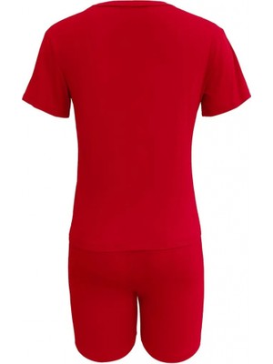 Drgy Kadın Kısa Kollu Çapa Baskılı Viskon Ikili Takım