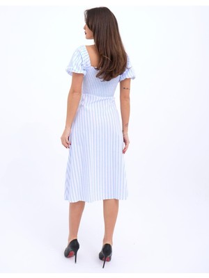 Drgy 5948 Elbise-Los Angeles Çizgili