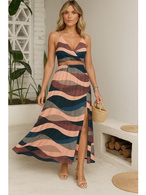 Drgy Kadın Kolsuz Askılı Crop Ikili Süprem Takım