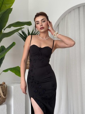 Drgy Stor Gül Detaylı Elbise