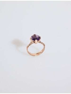 Jimmy Key Lacivert Büyük Taş Detaylı Ayarlanabilir Yüzük