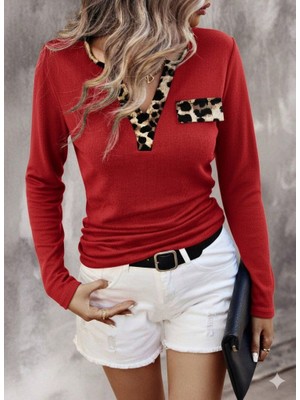 Drgy Kadın Uzun Kollu V Yakalı Kaşkorse Bluz