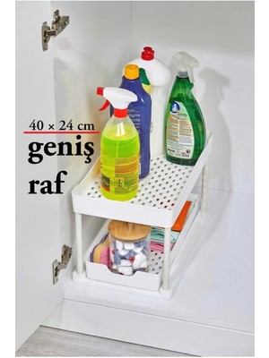 Lumindra Beyaz 2 Katlı Sürgülü Mutfak Dolabı 40×24 cm Geniş Raf Özelliği ile Pratik Kullanım