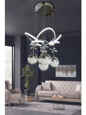 G-Light Kral Tacı 5 Top Modern Sarkıt LED Avize