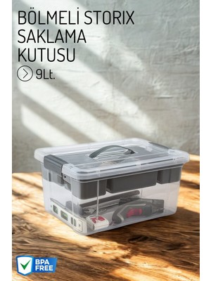 Nandy Home 9lt. Bölmeli Storix Saklama Kutusu, Çok Amaçlı Saklama Kutusu - Tamir Kutusu
